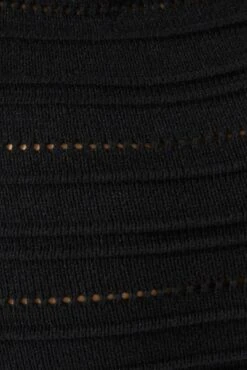 Black Knit Dress Twisted Bust Midi -Midi Dresses Style DD3177 12PB BLACK 6