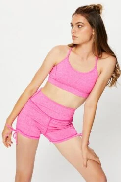 Pink Active Cross Back Sports Bra -Midi Dresses Style aw crop top pink active cross back sports bra 32967528972481