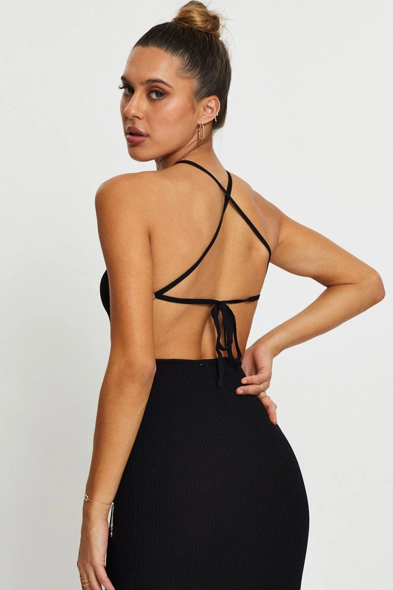 Black Bodycon Dress Knit 4 Black Bodycon Dress Knit - Image 2