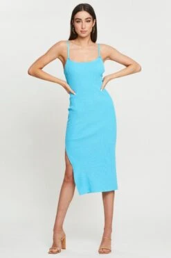 Blue Knit Dress Bodycon -Midi Dresses Style bodycon dress blue knit dress bodycon 32965560664257