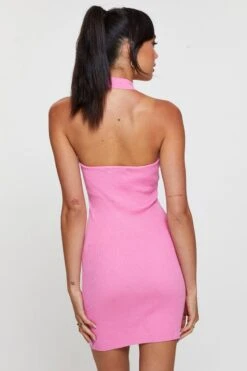 Pink Dress Sleeveless Mini Halter Neck Knit 12 Pink Dress Sleeveless Mini Halter Neck Knit -Midi Dresses Style bodycon dress green pink dress sleeveless mini halter neck knit 32967295172801