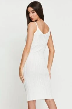 White Midi Dress Knit -Midi Dresses Style bodycon dress white midi dress knit 32965210505409