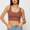 Brown Crop Top -Midi Dresses Style bralet brown crop top 32965924782273