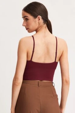 Red Crop Singlet Top Seamless -Midi Dresses Style bralette red crop singlet top seamless 32964772888769