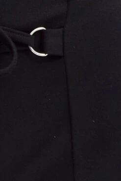 Black Straight Leg Pants High Rise Lace Up Jersey -Midi Dresses Style bt0050 38cb black 6