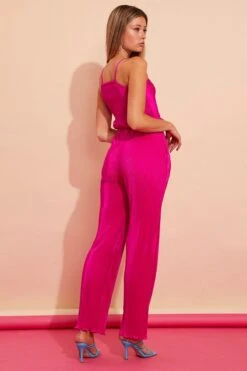 Pink Plisse Pants -Midi Dresses Style bt12595x f4 hot pink 5