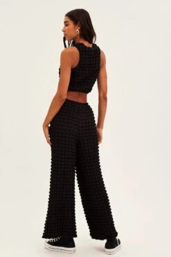 Black Wide Leg Pants -Midi Dresses Style bt12615x f4 black 5