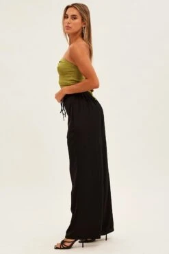 Black Full Length Fluid Pant -Midi Dresses Style bt1480 47nb black 4