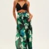 Abstract Print Wide Leg Pants High Rise Front Split -Midi Dresses Style bt2275d 81p abstract p 1
