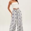 Blue Floral Pant Wide Leg Floral Print -Midi Dresses Style bt2320f 38mb floral 1