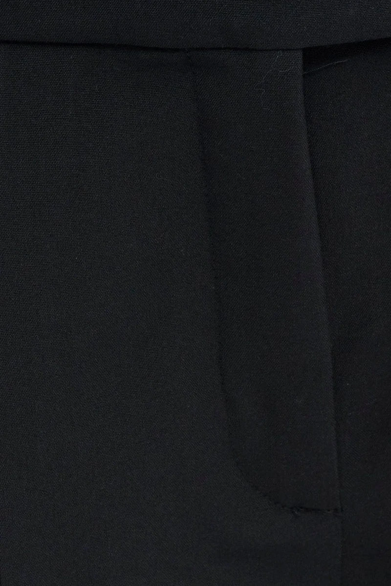 Black Wide Leg Pants Turn Down Waist Low Rise 8 Black Wide Leg Pants Turn Down Waist Low Rise - Image 6