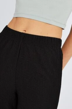 Black Wide Leg Pants High Rise -Midi Dresses Style bt3041 81pb black 6