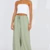 Green Wide Leg Pants High Rise -Midi Dresses Style bt3588 47pk khaki 1