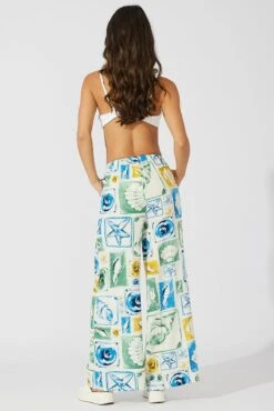 Multi Abstract Wide Leg Pants High Rise -Midi Dresses Style bt3622cx 47pb abstract 5