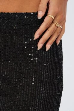 Black Flare Leg Pants High Rise Metallic -Midi Dresses Style bt3752 35pb black 6