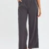 Grey Wide Leg Pants High Rise -Midi Dresses Style bt9059 46pb charcoal 1