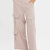 Beige Wide Leg Pants Cargo Pockets -Midi Dresses Style bt9274 38mb beige 1