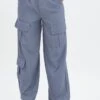 Grey Wide Leg Pants Cargo Pockets -Midi Dresses Style bt9274 38mb grey 1