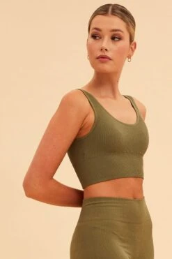 Green Nico Seamless Crop Top -Midi Dresses Style cami green nico seamless crop top 33136496279745