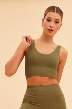 Green Nico Seamless Crop Top