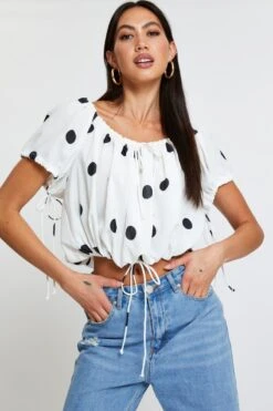 Polka Dot Crop Top -Midi Dresses Style cami polka dot crop top 32967603454145