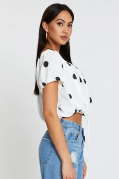 Polka Dot Crop Top -Midi Dresses Style cami polka dot crop top 32967603486913