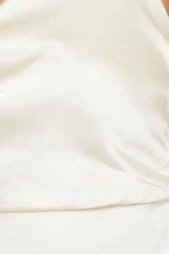White Crop Top Sleeveless Cowl Neck Satin -Midi Dresses Style cami white crop top sleeveless cowl neck satin 32966887440577