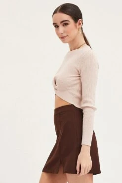 Beige Knit Top Long Sleeve Crop 11 Beige Knit Top Long Sleeve Crop -Midi Dresses Style crop knitted camel knit top long sleeve crop 32966433538241