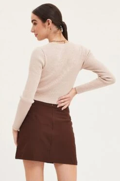 Beige Knit Top Long Sleeve Crop 12 Beige Knit Top Long Sleeve Crop -Midi Dresses Style crop knitted camel knit top long sleeve crop 32966433571009