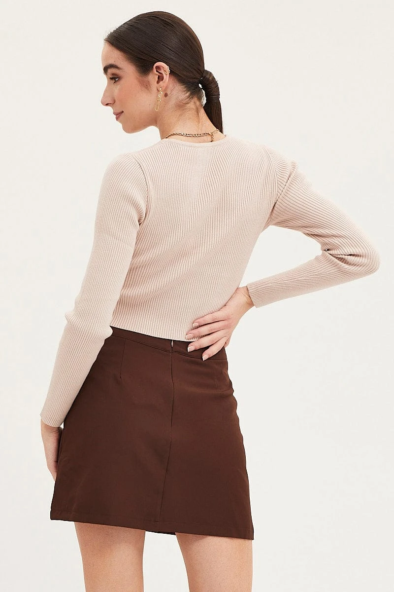 Beige Knit Top Long Sleeve Crop 7 Beige Knit Top Long Sleeve Crop - Image 5