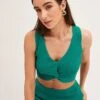 Green Knit Top Crop Sleeveless V-Neck -Midi Dresses Style crop knitted green knit top crop sleeveless v neck 33126759465153