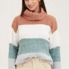 Stripe Knit Top Long Sleeve Relaxed Turtleneck -Midi Dresses Style crop knitted stripe knit top long sleeve relaxed turtleneck 32966373015745