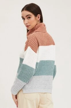 Stripe Knit Top Long Sleeve Relaxed Turtleneck 12 Stripe Knit Top Long Sleeve Relaxed Turtleneck -Midi Dresses Style crop knitted stripe knit top long sleeve relaxed turtleneck 32966373146817