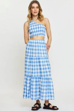 Check Halter Top Sleeveless Crop -Midi Dresses Style crop top check halter top sleeveless crop 32966912868545