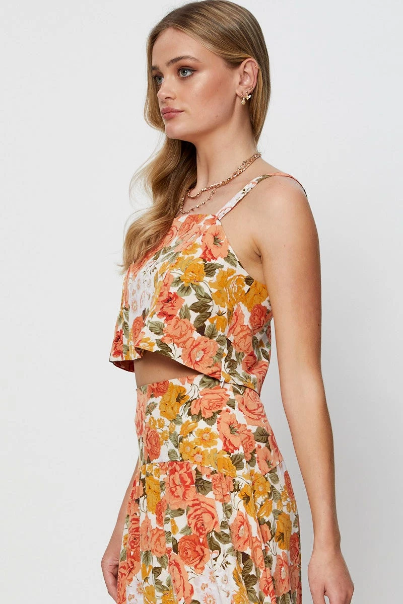 Floral Print Crop Top Sleeveless 6 Floral Print Crop Top Sleeveless - Image 4