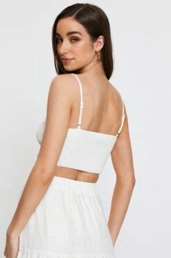 White Singlet Top Sleeveless -Midi Dresses Style crop top white singlet top sleeveless 32966895173825