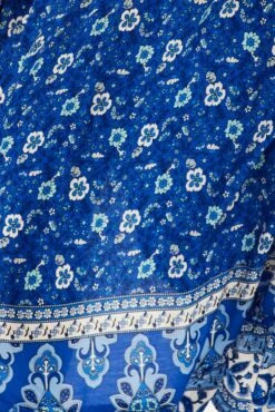 Blue Boho Midi Dress Short Sleeve Ruffle -Midi Dresses Style dd0129mkd 34rb boho 6