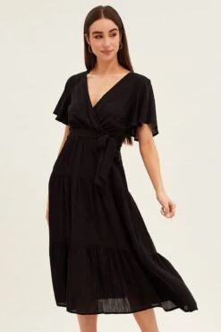Midi Dresses Style -Midi Dresses Style dd11349 f black 2