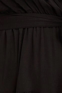 Black Tie Waist Tiered Midi Dress -Midi Dresses Style dd11349 f black 6