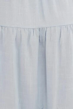 Blue Tie Waist Tiered Midi Dress -Midi Dresses Style dd11349e f blue 6