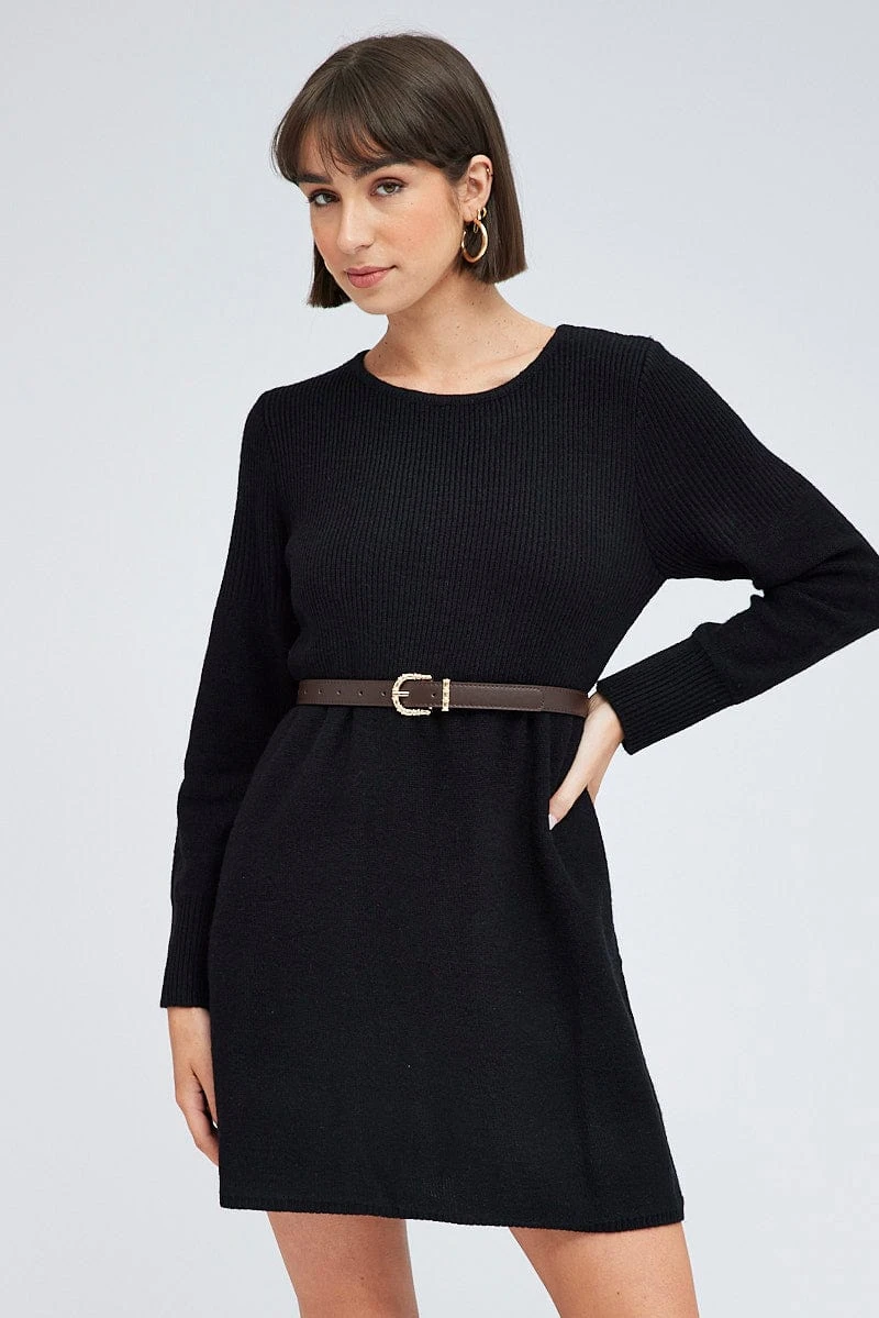 Black Knit Dress Long Sleeve 3 Black Knit Dress Long Sleeve