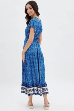 Blue Boho Bell Sleeve Midi Dress 12 Blue Boho Bell Sleeve Midi Dress -Midi Dresses Style dd12794d f boho 5