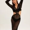 Black Crochet Cutout Knit Dress 2 Black Crochet Cutout Knit Dress -Midi Dresses Style dd12884 f3 black 1