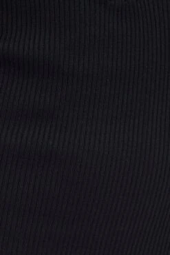 Black Knit Dress Short Sleeve Maxi Collared -Midi Dresses Style dd1487 40rb black 6