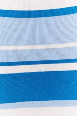 Blue Stripe Knit Dress Sleeveless Midi Cut Out -Midi Dresses Style dd1506a 40rb stripe 6