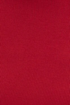 Red Midi Dress Long Sleeve High Neck Rib Jersey -Midi Dresses Style dd1548 35r red 6