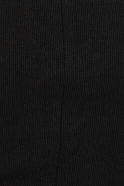 Black Midi Dress Short Sleeve Rib -Midi Dresses Style dd1684 84rk black 6