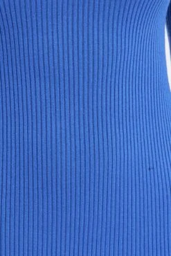 Blue Knit Dress Sweetheart Neck Long Sleeve Midi 13 Blue Knit Dress Sweetheart Neck Long Sleeve Midi -Midi Dresses Style dd2242a 40pb blue 6