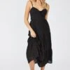 Black Midi Dress Sleeveless Eyelet -Midi Dresses Style dd2551 34pb black 1
