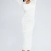 White Crochet Maxi Knit Dress -Midi Dresses Style dd2575 40pb white 1